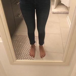 Loft petite frayed crop jeans